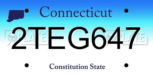 2TEG647 Connecticut License Plate