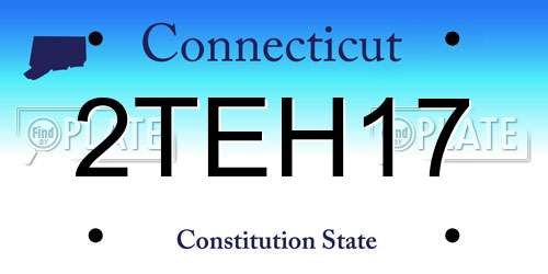2TEH17 Connecticut License Plate