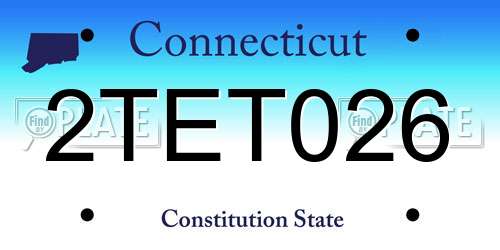 2TET026 Connecticut License Plate