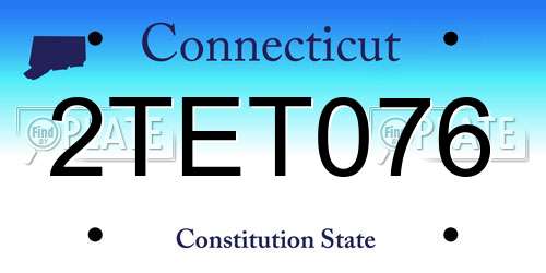 2TET076 Connecticut License Plate