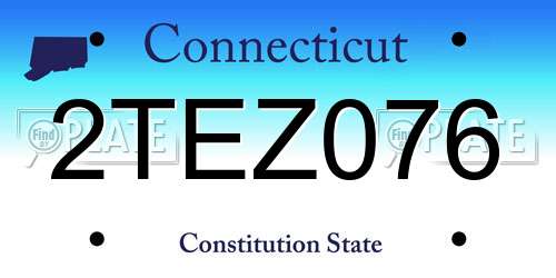 2TEZ076 Connecticut License Plate