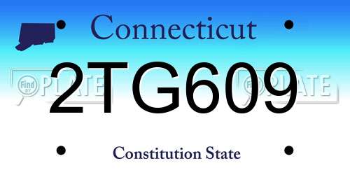 2TG609 Connecticut License Plate