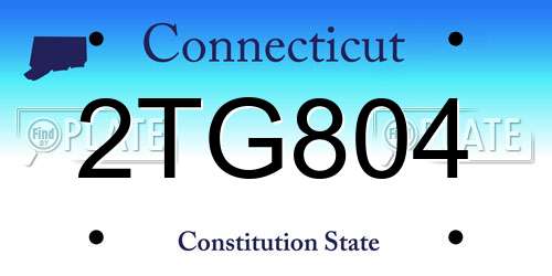2TG804 Connecticut License Plate