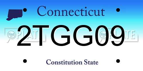2TGG09 Connecticut License Plate