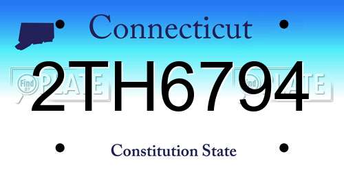 2TH6794 Connecticut License Plate