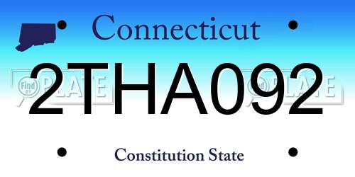 2THA092 Connecticut License Plate