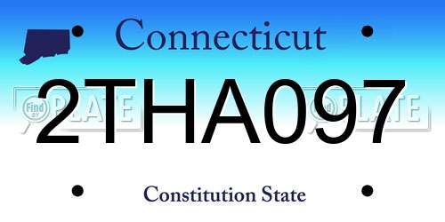 2THA097 Connecticut License Plate