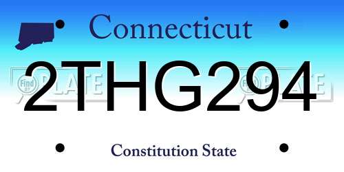 2THG294 Connecticut License Plate
