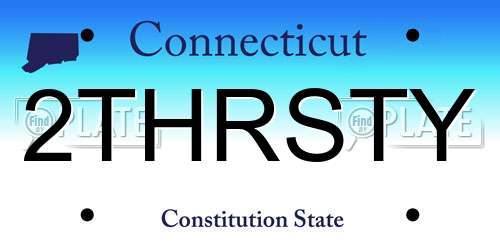 2THRSTY Connecticut License Plate