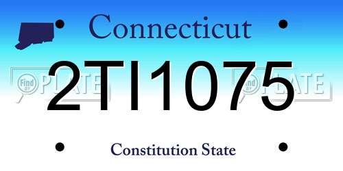 2TI1075 Connecticut License Plate