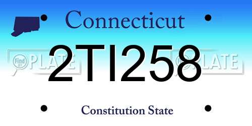 2TI258 Connecticut License Plate