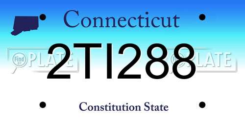 2TI288 Connecticut License Plate