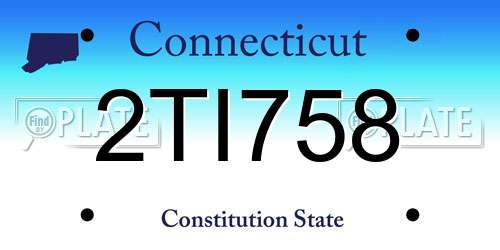 2TI758 Connecticut License Plate
