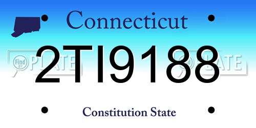 2TI9188 Connecticut License Plate