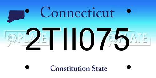 2TII075 Connecticut License Plate