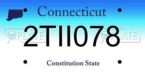 2TII078 Connecticut License Plate