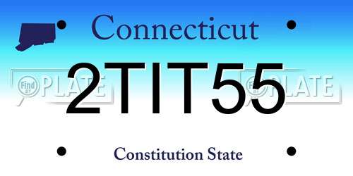 2TIT55 Connecticut License Plate