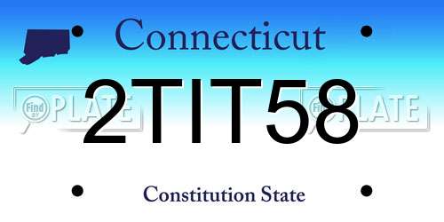 2TIT58 Connecticut License Plate