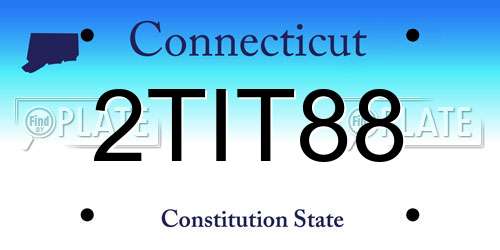 2TIT88 Connecticut License Plate