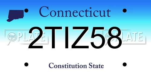 2TIZ58 Connecticut License Plate