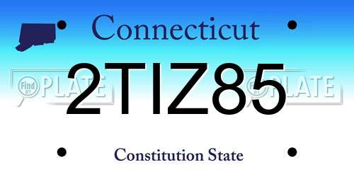 2TIZ85 Connecticut License Plate