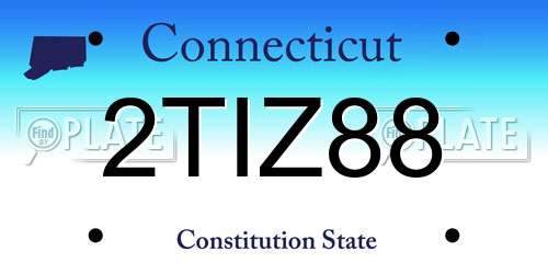 2TIZ88 Connecticut License Plate