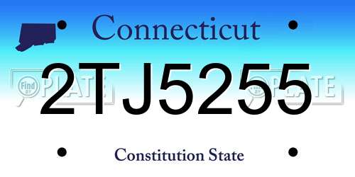 2TJ5255 Connecticut License Plate
