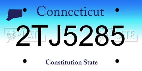 2TJ5285 Connecticut License Plate