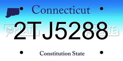 2TJ5288 Connecticut License Plate