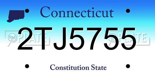 2TJ5755 Connecticut License Plate