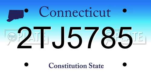 2TJ5785 Connecticut License Plate