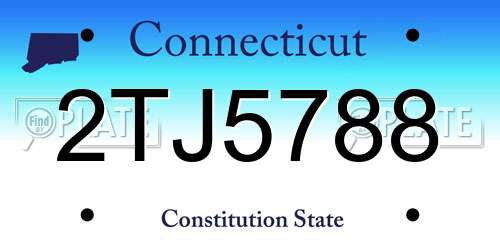 2TJ5788 Connecticut License Plate