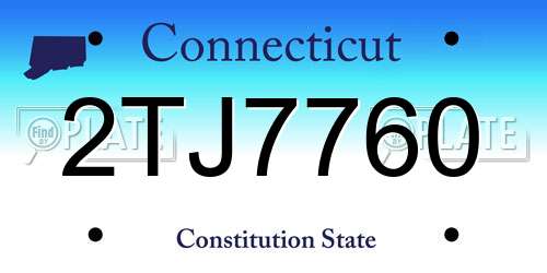 2TJ7760 Connecticut License Plate