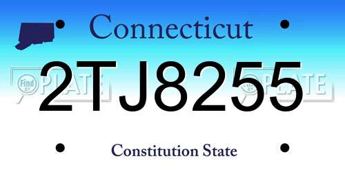 2TJ8255 Connecticut License Plate