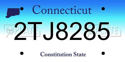 2TJ8285 Connecticut License Plate