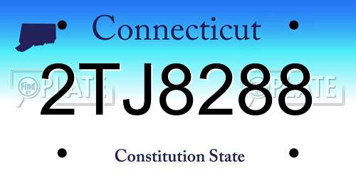 2TJ8288 Connecticut License Plate