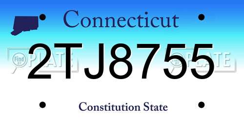 2TJ8755 Connecticut License Plate
