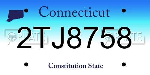 2TJ8758 Connecticut License Plate