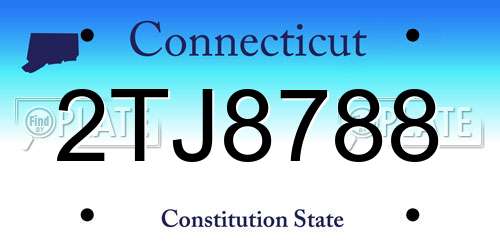 2TJ8788 Connecticut License Plate