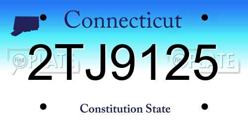 2TJ9125 Connecticut License Plate