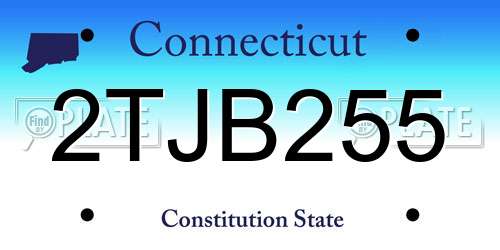 2TJB255 Connecticut License Plate