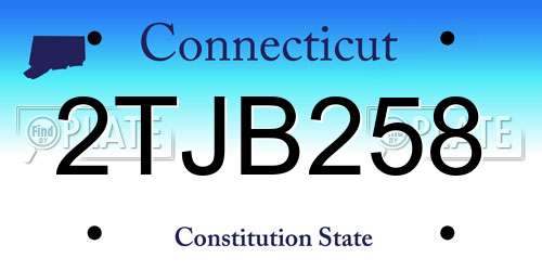 2TJB258 Connecticut License Plate