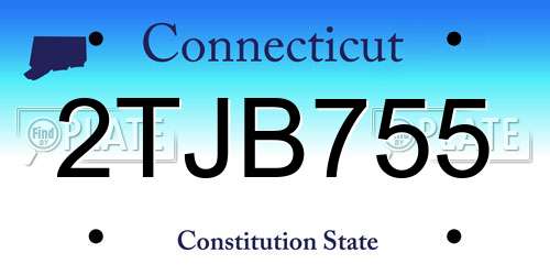 2TJB755 Connecticut License Plate