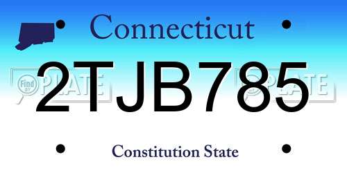 2TJB785 Connecticut License Plate