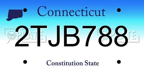 2TJB788 Connecticut License Plate