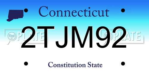 2TJM92 Connecticut License Plate