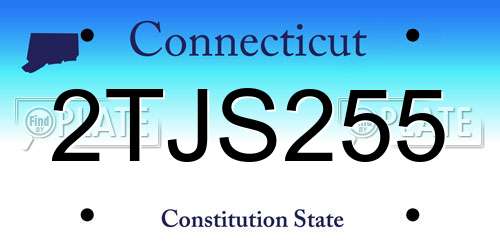 2TJS255 Connecticut License Plate