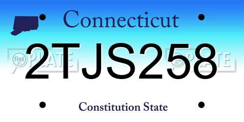 2TJS258 Connecticut License Plate