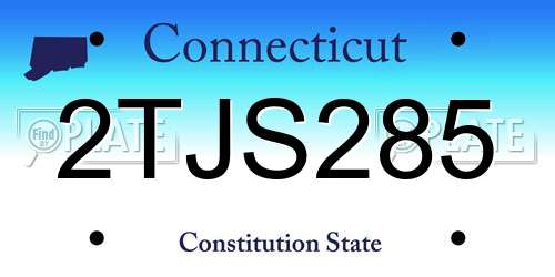 2TJS285 Connecticut License Plate