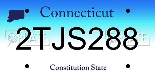 2TJS288 Connecticut License Plate